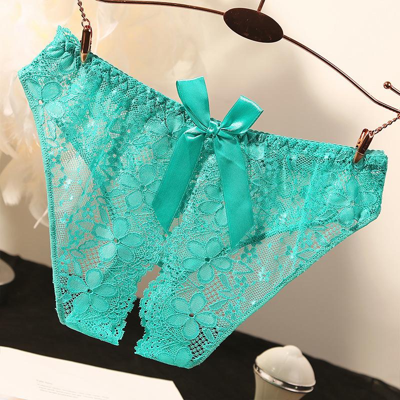 Panties female sexy charming lace open crotch free transparent large size temptation low waist Japanese large size briefs