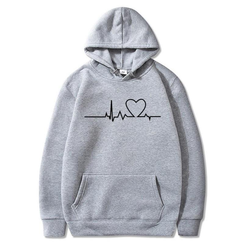 Womens Winter Hooded Long Sleeve Sweatshirt Loose Fit Unisex Casual Pullover With Kangaroo Pocket