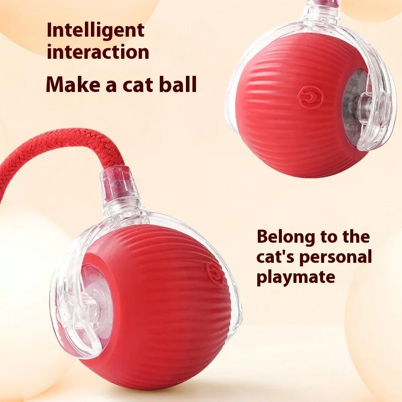 Interactive Dog Toys Rechargeable Pet Interactive Toys Electric Cats Ball Automatic Rolling Fake Tail Ball Dog Cats Toy Pet Toys