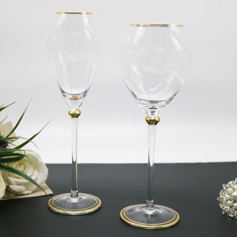 Shangqi Handmade Gold-Trimmed Crystal Red Wine Glass