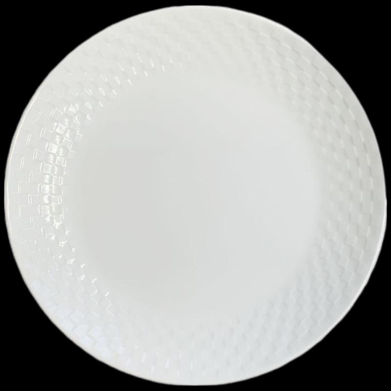 White Melamine Commercial Round Serving Plates