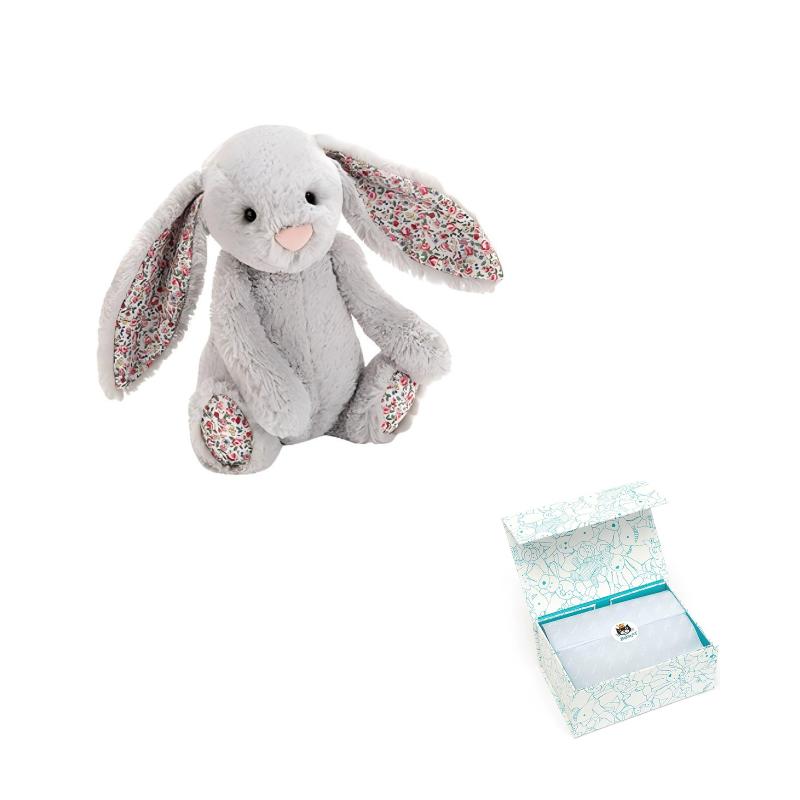 JELLYCAT Bonnie Rabbit Blossom Silver Flower Ears Soothing Doll Plush Doll 13cm/18cm/31cm/36cm Height