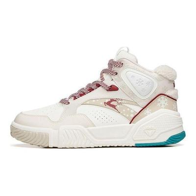 Flame Christmas Colorway Non-Slip Mid-Top Sneakers Men Sneakers White Gray 112238090R-4