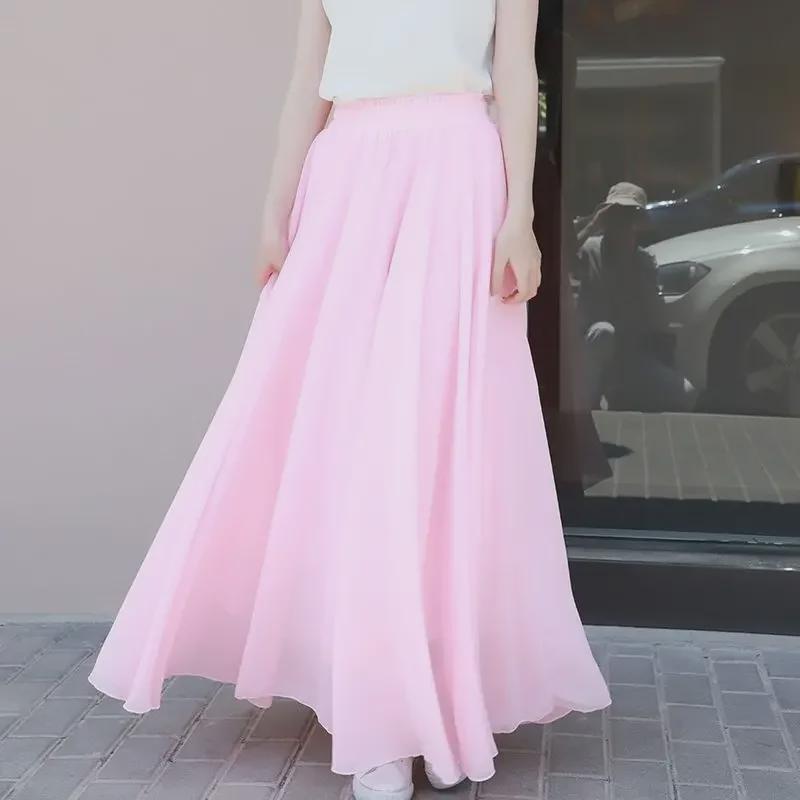 Petite White Chiffon Double-Layer Fairy Beach & Dance Skirt