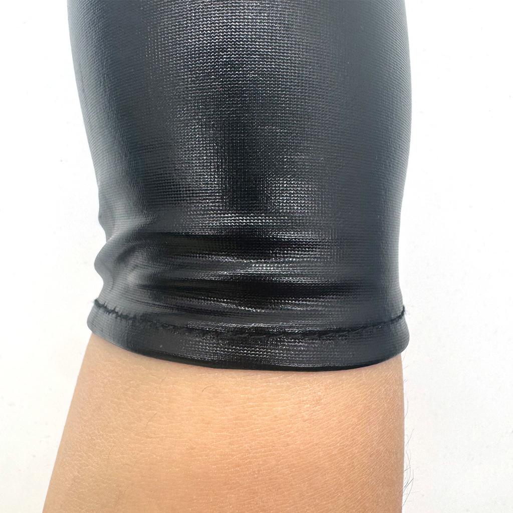 Full Finger Gloves Prom Lace Mesh Gloves Sexy Black Halloween Bride Gloves Patent Leather Gloves