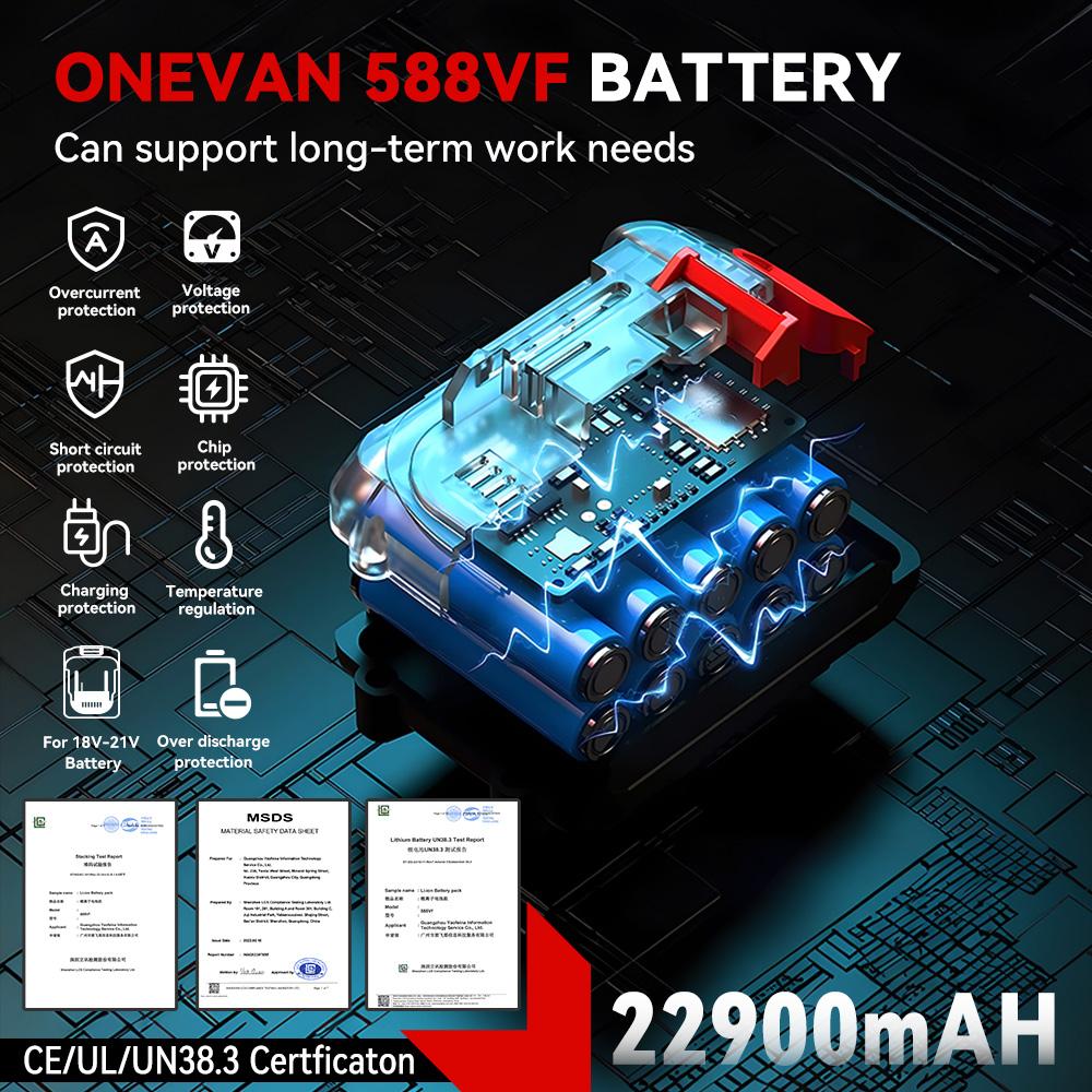 ONEVAN 16KPA Electric Vacuum Cleaner 6in1 Cordless Handheld Home Vacuum Floor Pet Hair Cleaning Tool For Makita 18V Battery Pin