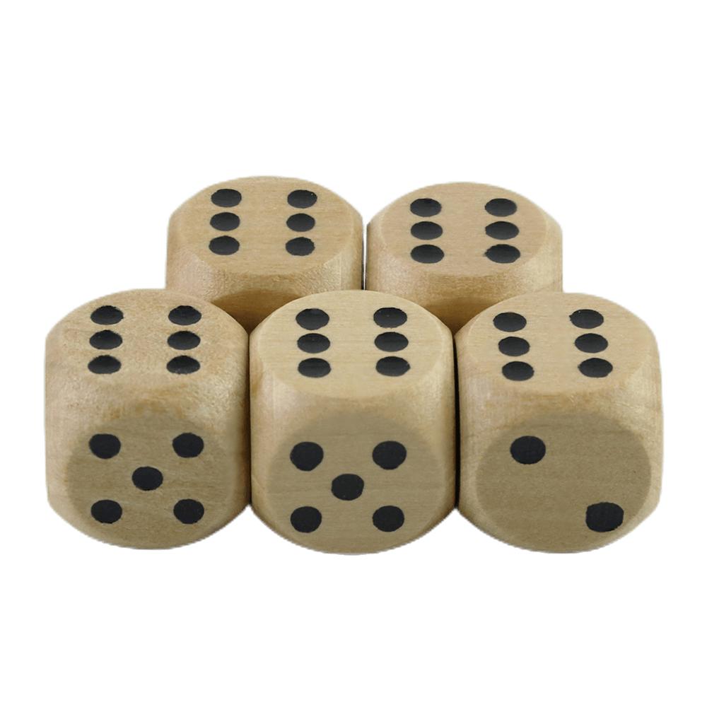 5pcs Wooden Dice Polyhedral D6,D10 Dice for Party Kid Toys Game Wood Dice Toys Board Game