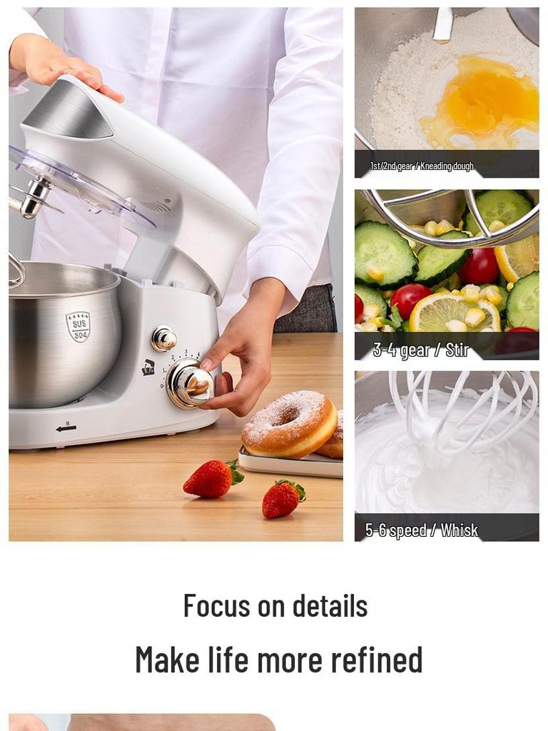 Zuan Chu Multi-Functional Kitchen Machine: Automatic Dough Mixer, Cream Whipper & Tabletop Egg Beater.