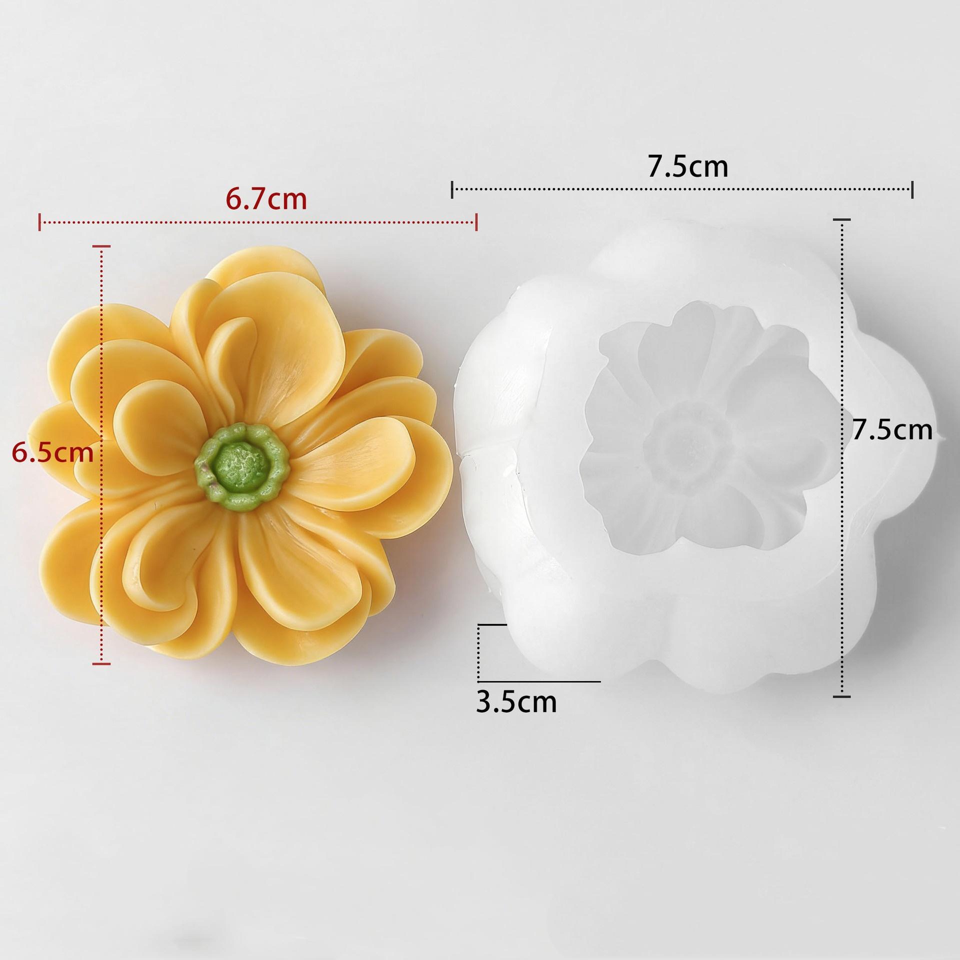 Candy Baking Mould Flexible 3d Flower Silicone Mold Daisy Flower Mold 3d Aromatherapy Candle Mold For Scented Candles Resin Art