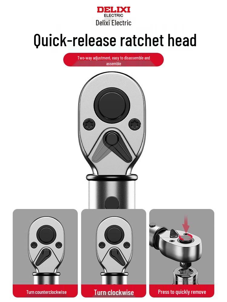 Delixi Adjustable High-Precision Torque Wrench for Auto Repair and Spark Plugs