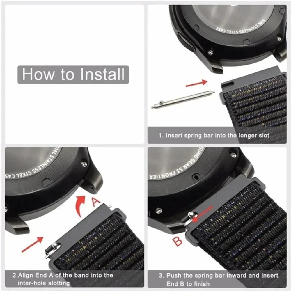 20 22mm Smartwatch-Armband für Huawei Amazfit Balance GT4/3/2 46mm Nylon-Armband für Samsung Galaxy Watch 4/6 Classic 5Pro 45mm