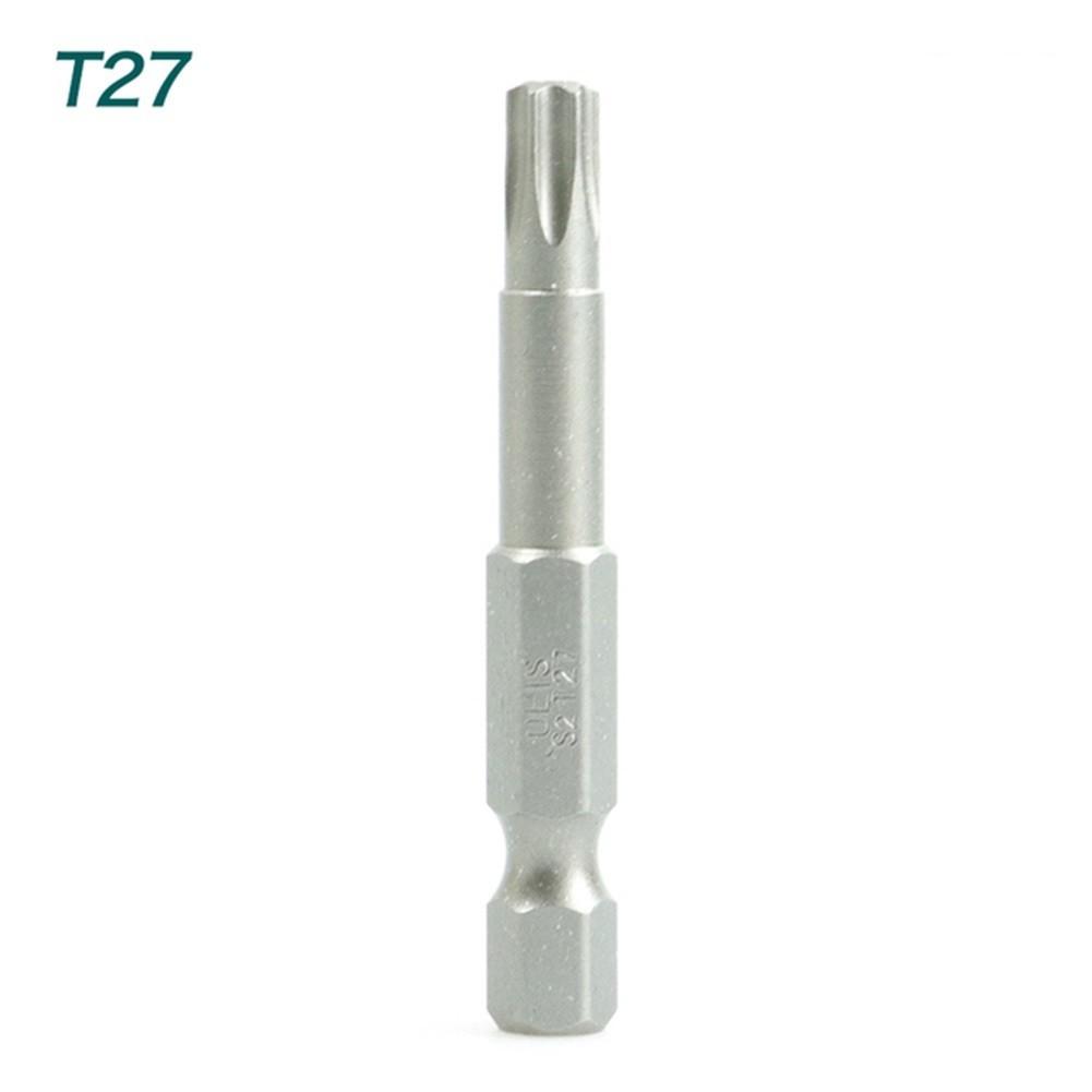 1pcs S2 Alloy Steel 50mm Long Torx Screwdriver Bit 1/4" Hexagon Handle T7 T8 T15 T20 T25 T30 T40 T45 Screwdriver Bit