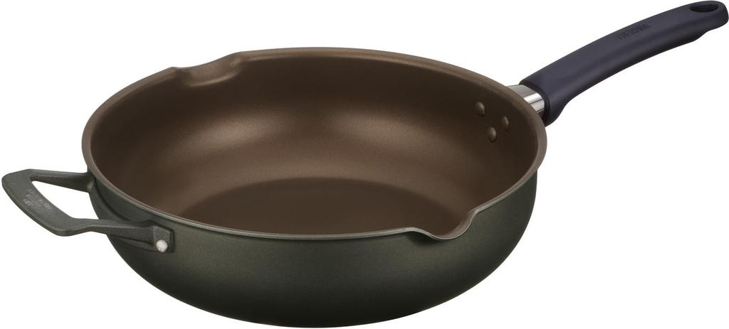 Thermos Durable Series Multi-Pan Stir-Fry Pan, 28cm, Gray, Gas Stove Only, KFK-028W GY