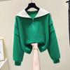 Sweatshirt for Women Oversize Loose Half-Zip V Neck Casual Pullover Long Sleeve Winter Sweatshirt Top