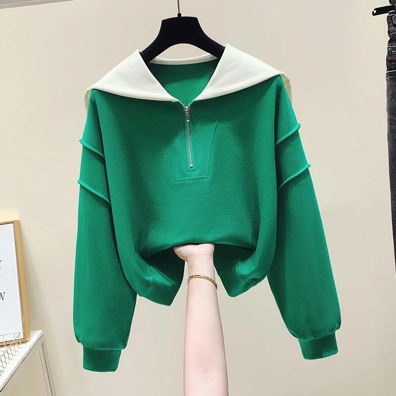 Sweatshirt for Women Oversize Loose Half-Zip V Neck Casual Pullover Long Sleeve Winter Sweatshirt Top