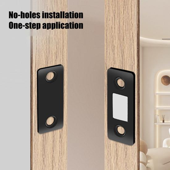 1 Set Ultra Thin Magnetic Door Catch Heavy Duty Stainless Steel Cabinet Door Magnet Adhesive Kitchen Closet Cupboard Drawer Magnetic Latch