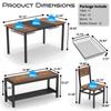 NAIYUFA Dining 5 Pieces Table Set,One Large Table ,2 chairs and 2 Benches for 4-6 people,Wood Brown Sets with Storage Rack