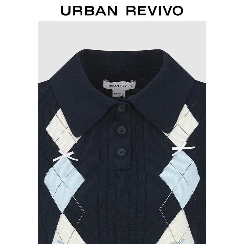 UR Dames Preppy Kleurblok Argyle Poloshirt Trui