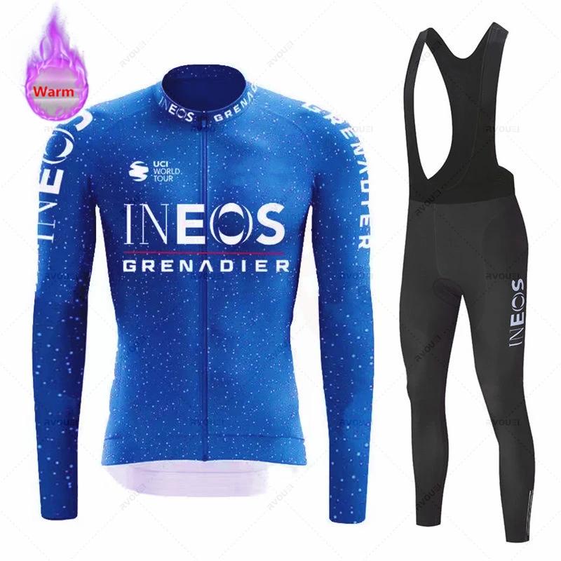 Conjunto de Maillot de Ciclismo de Manga Larga de Forro Polar de Invierno Equipo Granadero Ropa para Bicicleta de Montaña Ropa Ciclismo Traje de Bicicleta de Carreras