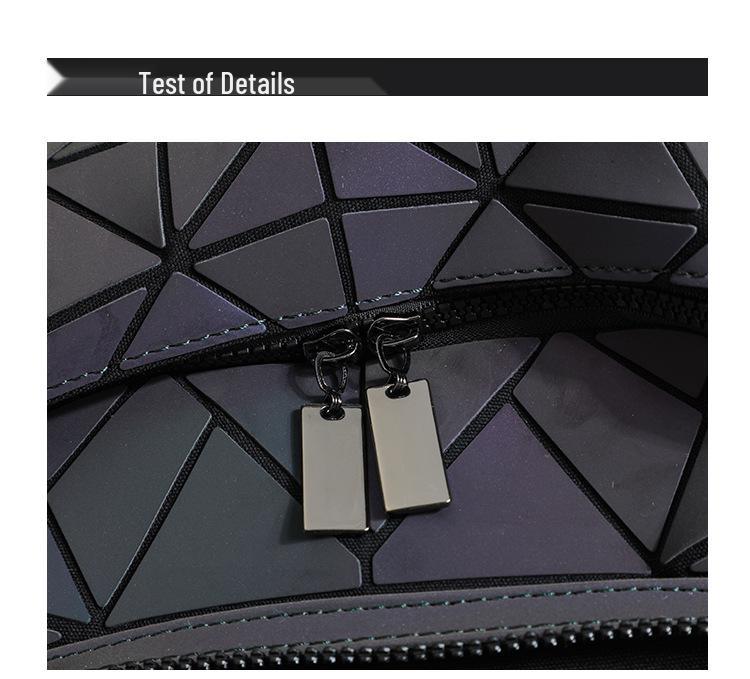 2026 Spring/Summer Geometric Luminous Double Shoulder Backpack - Trendy, Versatile, Large Capacity for School and Travel