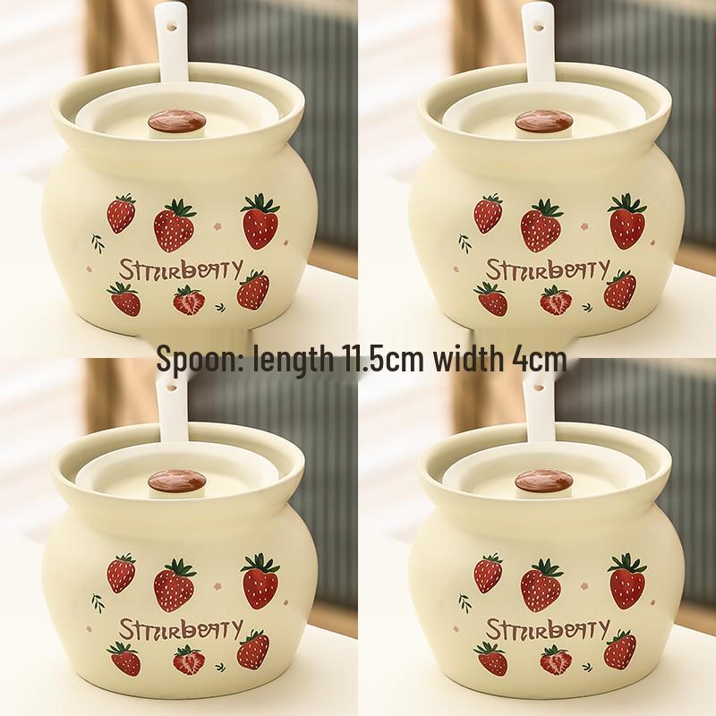 Ceramic Earthen Pot with Lid for Stews & Double Boiled Dishes - Single-Serve Steamed Egg Cup Included