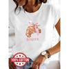 Elegant Round-Neck Short-Sleeve Women'S Clothing, Pure T-Shirt, Food Pattern Print