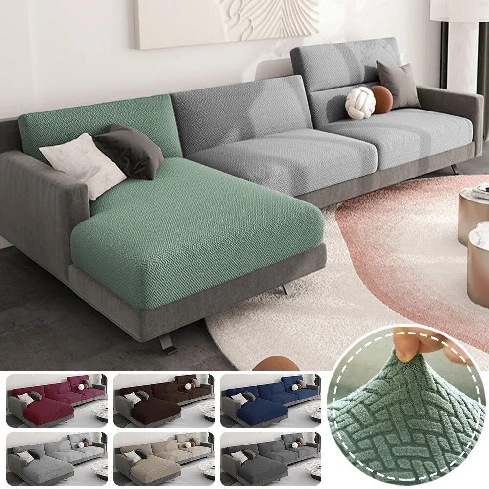Jacquard Sofa Seat Covers Luxury Plain Sofa Cushion Cover Stretch Washable Sofa Cover Living Room Kids Spandex Home Decoration