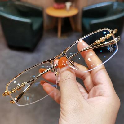 0 עד -6.0 משקפי קוצר ראייה חוסמי אור כחול/ פוטוכרומיים משקפיים עסקיים רב-תכליתיים לגברים משקפי קוצר ראייה חצי מסגרת