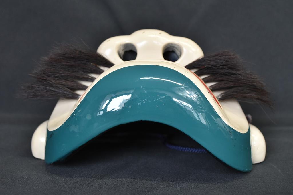 Vintage Japanese Susanoo-no-Mikoto for "Bicchu Kagura" Wood Carving Mask by Kiyomi