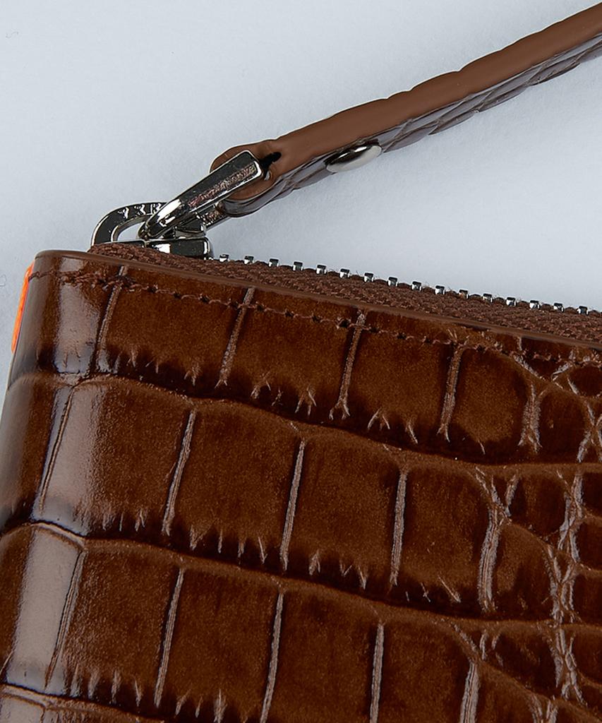 Lmn3011 Crocodile Embossed Long Wallet - Tan Brown