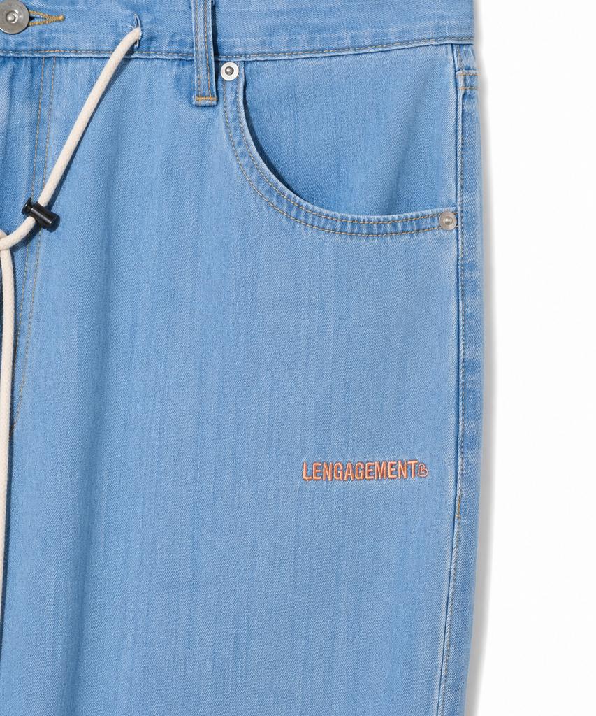LENGAGEMENT Vintage Real Long Wide Stopper Denim Pants [Light Blue]