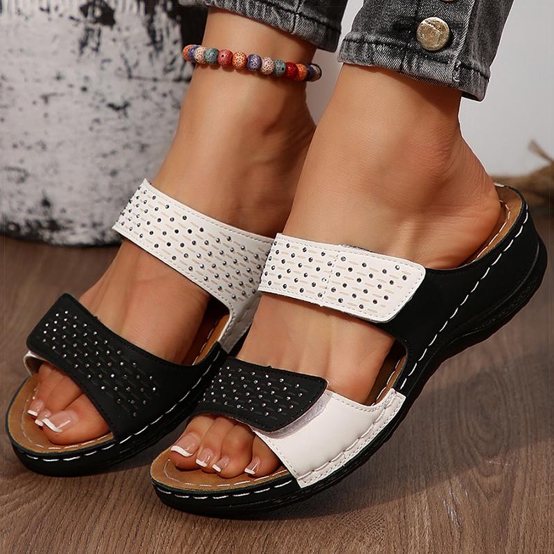 Women's Sandals Mix Color Low Heels Sandals Summer  New Shoes Woman Casual Indoor Outdoor Slippers Summer Footwear Women