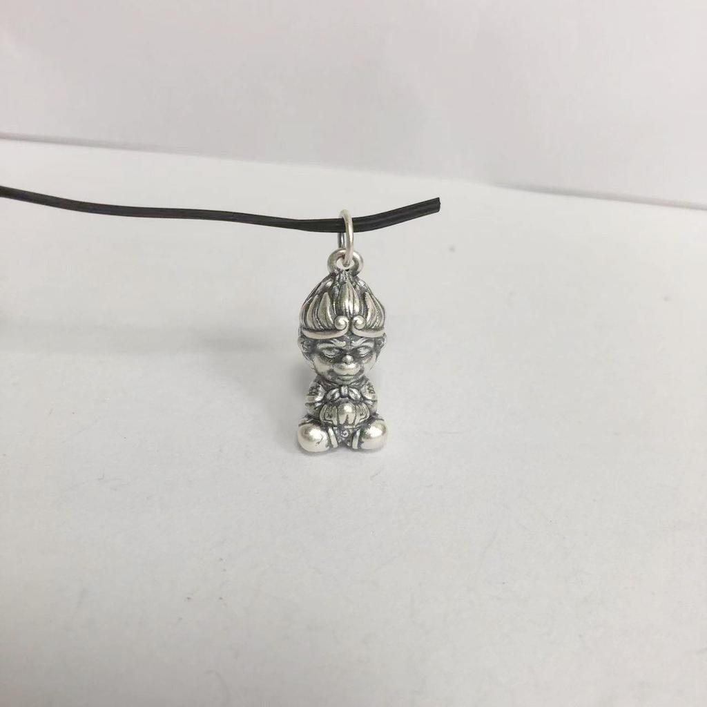Sterling Silver 3D Lucky Cat Pendant - Cute Wealth Charm for Baby or Bestie Gift