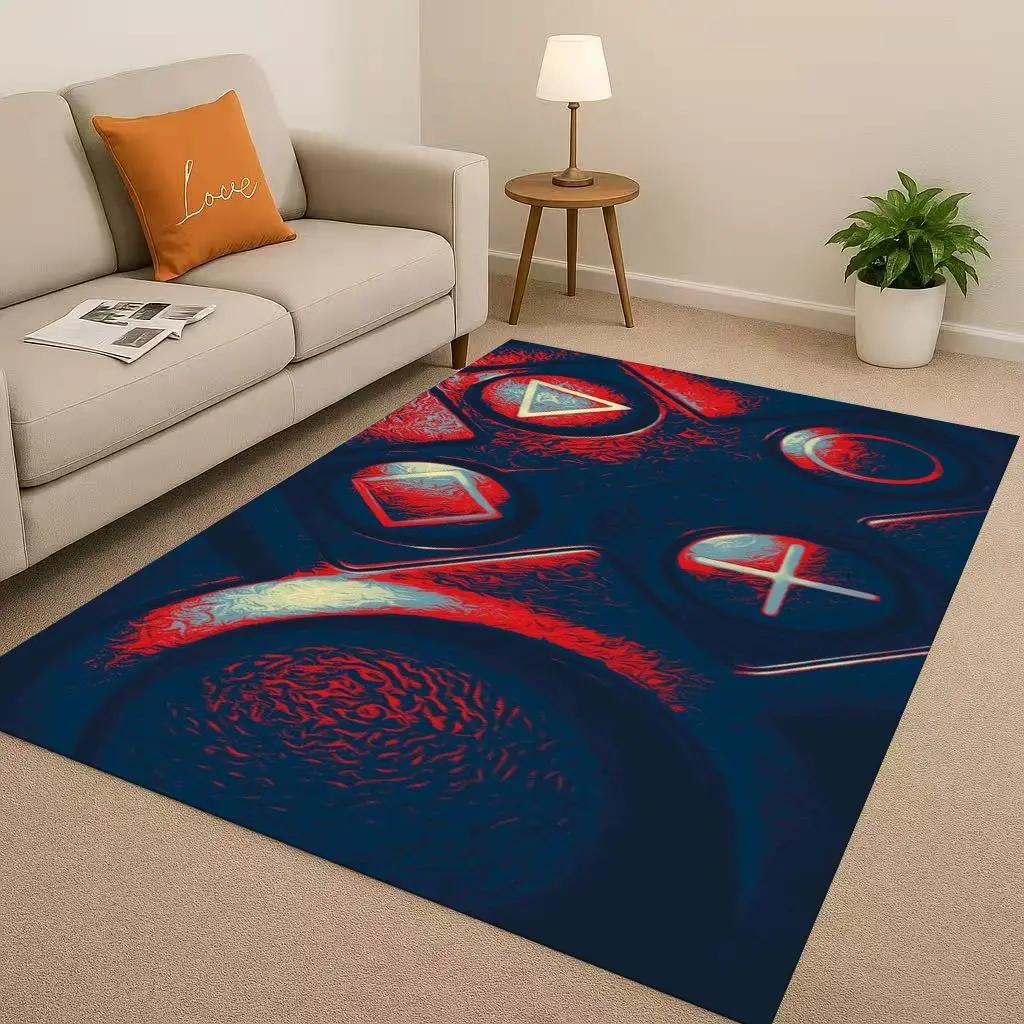 Classic Game Zone Sign Gamer Controller Living Room Non-Slip Area Rug Carpet for Bedroom Kids Playroom Sofa Home Decor Doormat