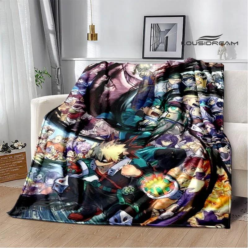 Decke mit Cartoon-Aufdruck „My Hero Academia“, warme Flanelldecken, weiche und bequeme Decke, Reisedecke für Zuhause, Geburtstagsgeschenk