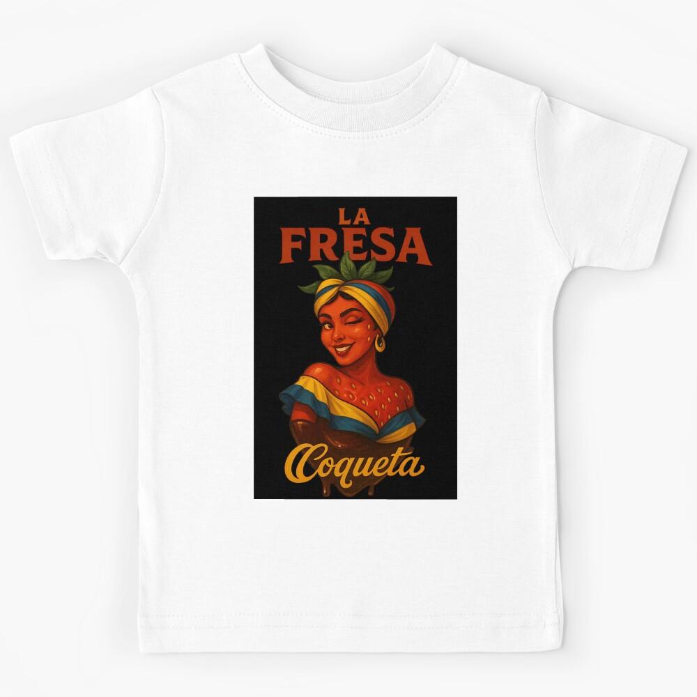 La Fresa Coqueta – Latina Pin-Up with Urban Attitude Kids T-Shirt 150