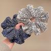 Fabric retro literary printing large intestine hair band fashionable versatile design hair rope large tied hair lazy hair accessories