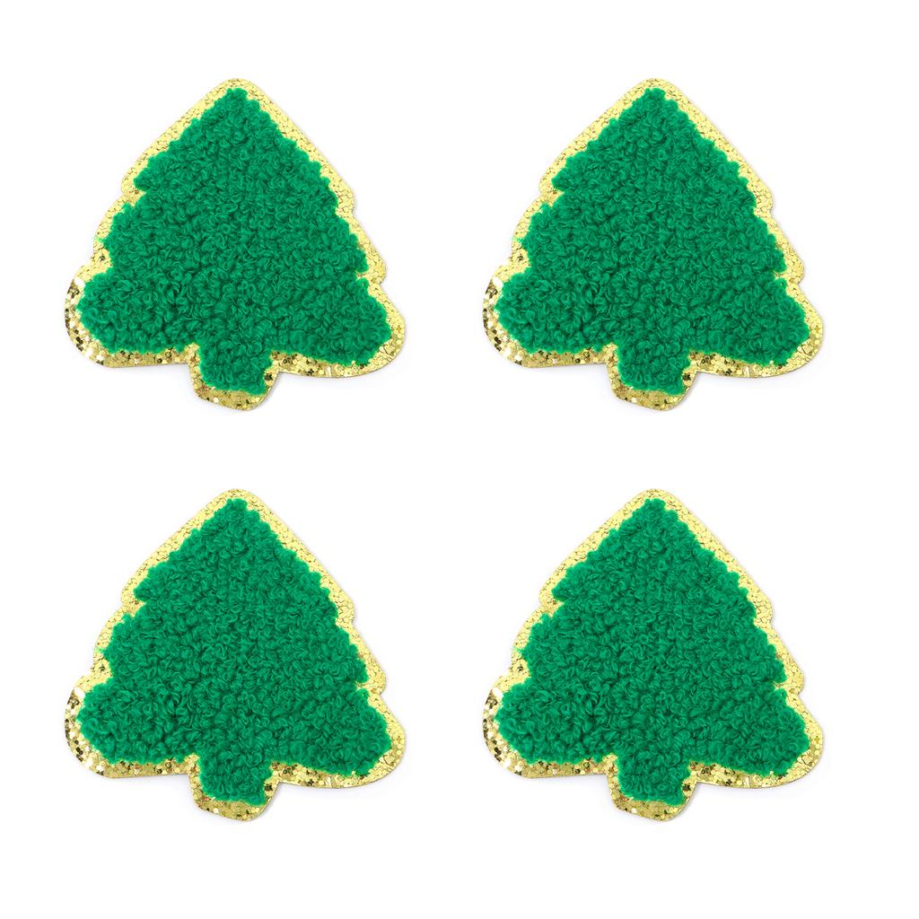4pcs/lot Christmas Series Embroidery Patches Santa Snowflake Cartoon Shape Iron On Patch For DIY Sewing Garment Bags Decoration