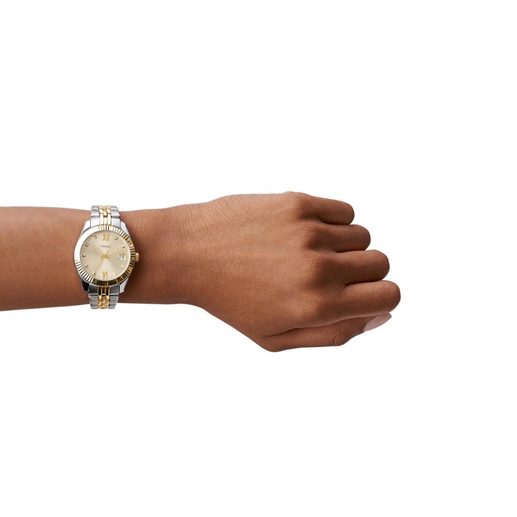 Fossil Scarlette Mini Date Stainless Steel Watch Three-Hand Two-Tone