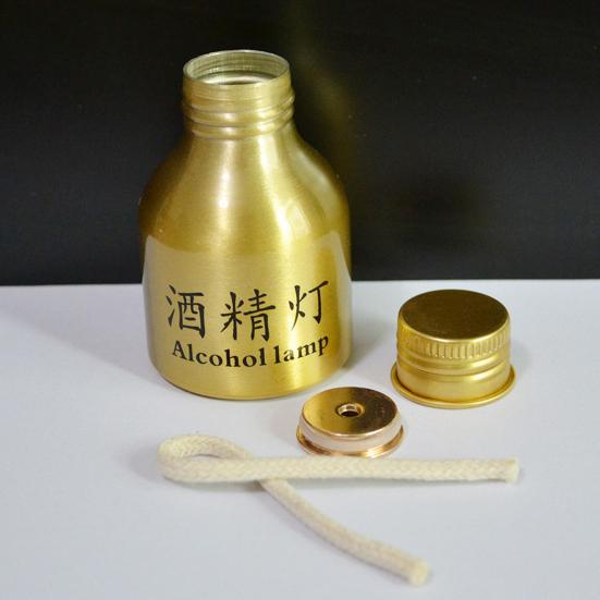 50ML Aluminum with Cotton Wick Metal Cap Alloy Liquid Burner Lamp Heavy Duty Portable Lab Mini
