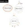 3pcs Gold Color Anklets Chain for Women Girls Multiple Layers Star Ankle Bracelet Summer Holiday Foot Jewelry Gift