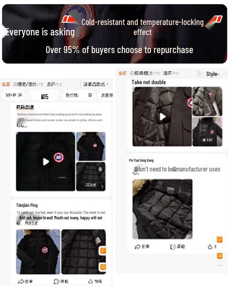 Herren Canada Goose Mittellanger Daunenparka 2025 - Neuer Winterstil, Verdickter Windbreaker Arbeitskleidung