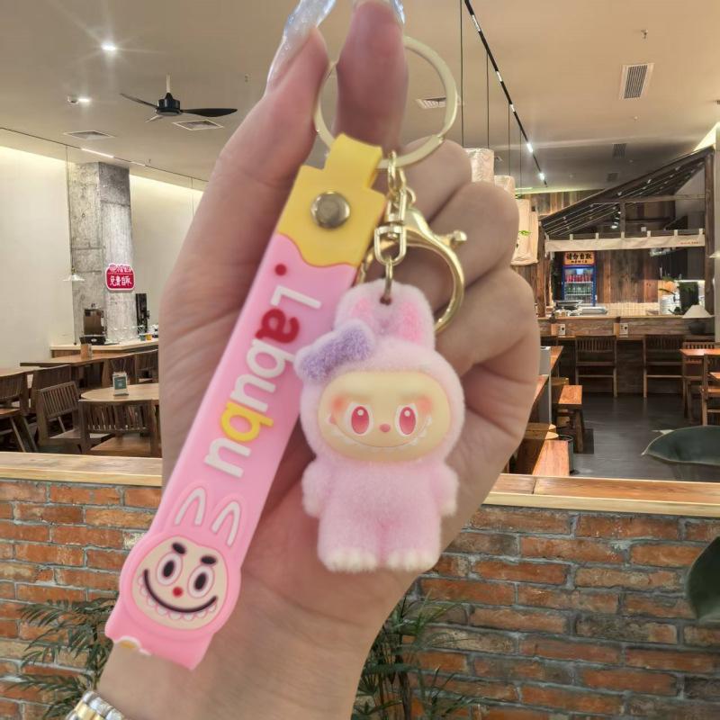 Cartoon Macaron Fleece Doll Keychain Pendant Cute Small Gift Keychain