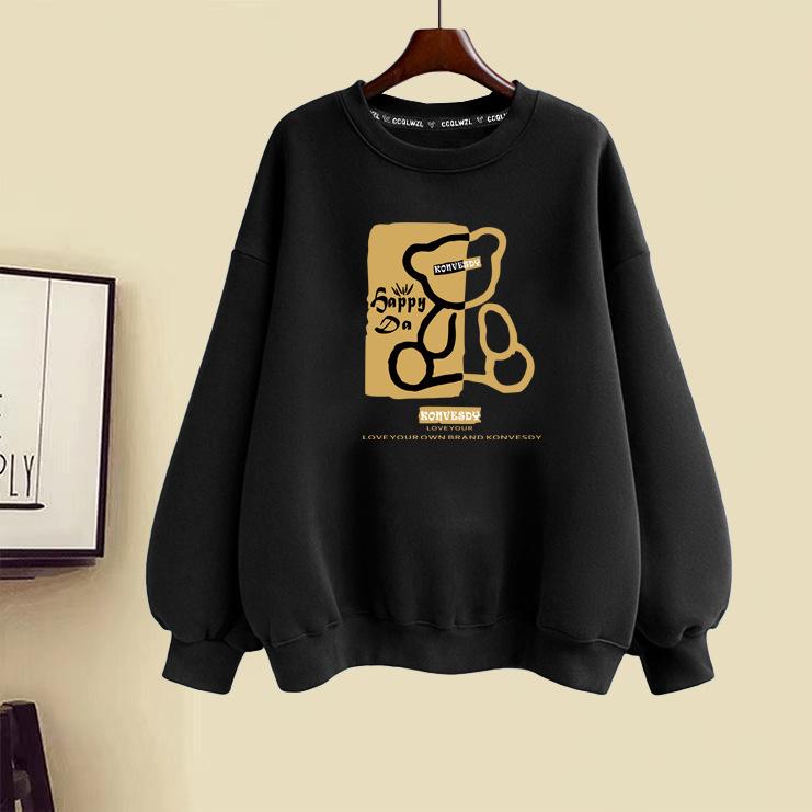 2025 autumn and winter clothing new popular fashion foreign loose round neck velvet thickened sweater women
