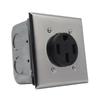 NEMA 14 50R 50A Power Outlet Receptacle, 4 Prong Electrical Socket for RV EV Charging, Surface Or Flush Mount