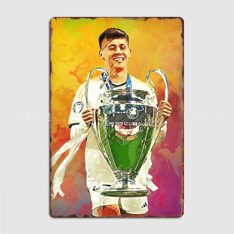 Arda Guler Piłkarz Metalowy Plakat Znak Sportowy Garaż Klub Mural Vintage Bar Ściana Pokój Dekoracja Wystrój Domu