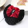 1Pcs Barrette Net Net Bun Hair Cover Bowknot Bun Crochet Net Durable Elastic Hairnet  for Women