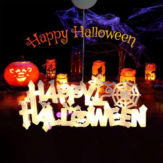 

Подвеска в виде знака Хэллоуина, простая в установке, веселый световой знак Happy Halloween для домашней вечеринки, праздничное украшение