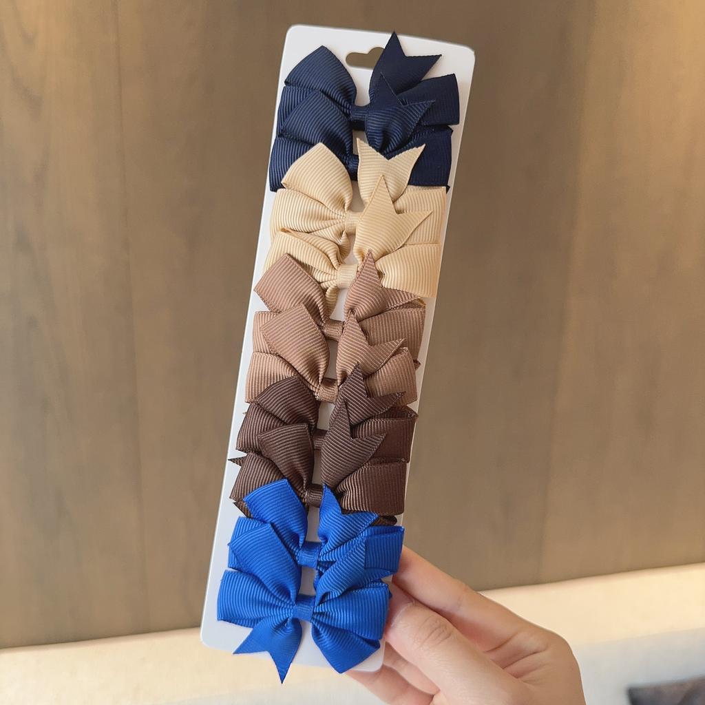 10 buc/Set Agrafă de păr nouă cu fundă drăguță pentru copii, funde lucrate manual, ac de păr, barrete, accesorii de păr pentru fetițe