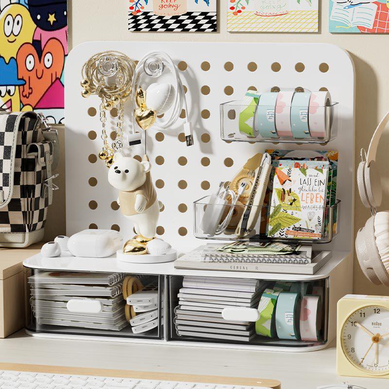 Desktop Acrylic Organizer: Pegboard Drawer Pen Holder and Storage Rack